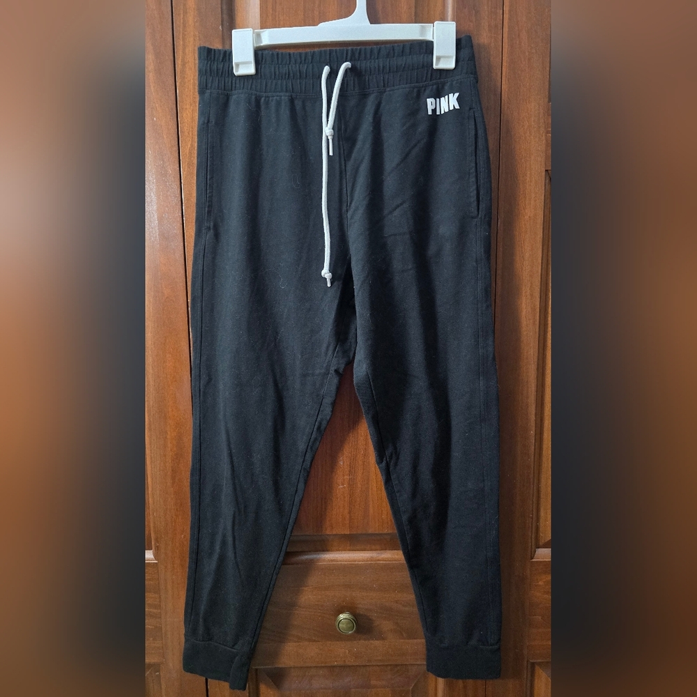 PINK Victoria's Secret Black Jogger Pants Size L
